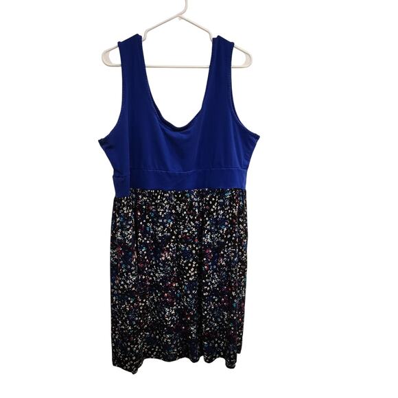 Torrid Blue Black Sleeveless Above The Knee Scoop Neck Mini A-Line Dress Size 3X - Picture 2 of 8